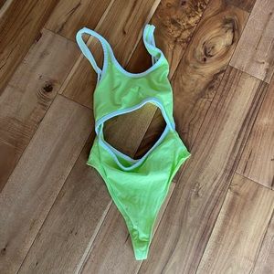 Our From Under lime green cut out bodysuit